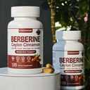 Berberine with Ceylon Cinnamon, 120 Count, 7 in 1 Berberine Supplement Ceylon Cinnamon Capsules, 1318mg | Immune Support | Premium Natural Supplement Boost | Vegan Friendly & Non-GMO