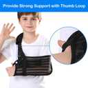 Kids Arm Sling for Shoulder Injury with Removable Shoulder Strap, Breathable Mesh Shoulder Immobilizer for Boys and Girls (Large)