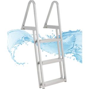 CO-Z 3 Step Removable Dock Ladder, Pontoon Boat Ladder with 350lb Load, Aluminum Swim Ladder with Wide Step & Nonslip Tread, Quick Release Dock Stair for Lake Swimming Pool Marine Boarding CO-Z 3 Step Removable Dock Ladder, Pontoon Boat Ladder with 350lb Load, Aluminum Swim Ladder with Wide Step & Nonslip Tread, Quick Release Dock Stair for Lake Swimming Pool Marine Boarding