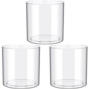 meekoo 3 Pcs Flower Acrylic Vase Cylinders Round Decorative 5 x 5 in Vase Break Resistant Acrylic Flower Cylinder for Centerpiece Home Wedding Decor(Clear, Classic)