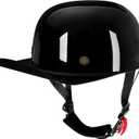 Baseball Style Cap Retro Motorcycle Helmet Unisex-Adult - DOT Approved (Medium, Light Black)