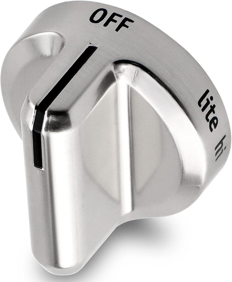 Funmit 5304502763 Range Control Knob Replacement for Frigidaire Stove Replaces PS11724147 AP5984069 EAP11724147 4279473, D Shaped Shaft with Metal Insert, Silver Plastic