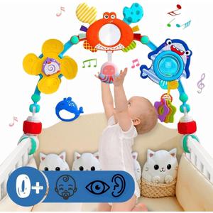 Pau1Hami1ton Baby Stroller Arch Toys, Car Seat Toys,Bouncer Toy Bar/Mobile for Bassinet,Adjustable Baby Hanging Toys Fit for Crib Bed,Stroller,Car Seat,Baby Gifts.S-19(Crab)
