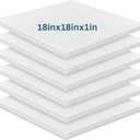 Frienda 6 Pack 1" X 18" X 18" Upholstery High Density Foam Cushion White Replacement Cushion or Commercial Use Stuffing Craft Foam Couch Chair Padding DIY Projects
