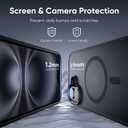 2 x Magnetic for iPhone 16 Case Fits MagSafe 16FT Drop Resistant Matte Skin Feeling Back Cover Shockproof Slim Fit for iPhone 16 Phone Cases 6.1 inchBlack