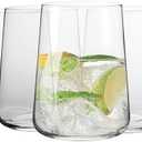 Krosno Glasses for Water, Juices and Other Drinks | Elegant Design | Set of 4 | Capacity 16.6 fl oz | Infinity Collection | Ideal for Home, Restaurant, Parties | Dishwasher Safe