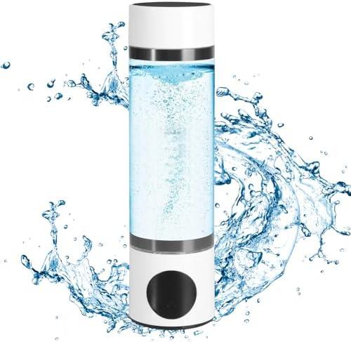 3 Mins Negative Ion Hydrogens-Rich Water Cup Generator Alkaline 450ML Portable USB Charge Electrolytic Generator Ionization Bottle Glass Anti-Aging Health Care Cup (Gray)