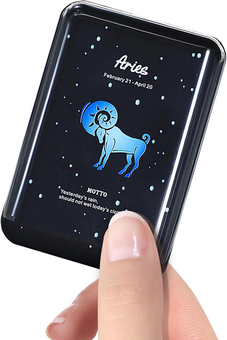 Mini Power Bank 10000mAh,Small Portable Charger USB C in/Output 22.5W Fast Charging,Best Gift for Various Festivals - Constellation Battery Pack for iPhone Samsung iPad Tablet(Aries)