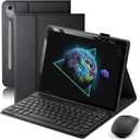 Keyboard Case for 2025 Lenovo Idea Tab Pro 12.7 inch - Stand Folio Detachable Keyboard Cover with Mouse (TB-373FU/TB-375FC) - Black