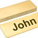 PATIKIL 3"x1" Stainless Steel Laser Engraved Mount Metal Name Plate, 10 Pack Self Adhesive Sign Personalized Custom Blank Plate for DIY Laser Printing, Notched Corner Gold