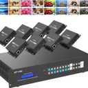 MT-VIKI 8x8 HDMI Matrix Extender 4K60Hz, 8 in 24 Out with CAT6/7/8 Transmission up to 230ft, POC Power, Web GUI, RS232 Control, EDID for Church, Conference & Pro AV System (with 8 POC Receivers)