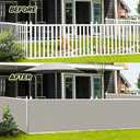 LOVE STORY Balcony Privacy Screen, 3'x16' Deck Shield Screen Fence Cover,UV Protection and Weather-Resistant,3 FT Height for Deck, Patio, Backyard, Outdoor Pool, Porch, Railing, Beige-Grey