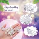 Yeshone 5 Pieces Wedding Hair Comb Bridal Pins Crystal Pearl Wedding Hair Accessories Rhinestone Flower Piece for Bride Bridesmaids Women(Silver)