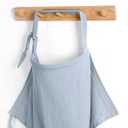 Blissful Diary Muslin Nursing Cover for Breastfeeding, Breathable Breastfeeding Cover up with Arch Neckline for Women, Nursing Apron (Light Blue)