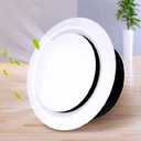 4 inch ABS Adjustable Air Vent White Round Soffit Exhaust Vent for Inline Duct Fan Outlet Vent(3.74 Inch, Front Panel:5.9 Inch)