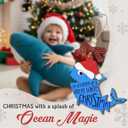 Shark Christmas Ornaments 2025 - Shark Gifts for Men and Women, Ocean Animal Lover Gifts for Teens, Friends, Family, Sea Life Decor, 2 Layers Wood Sea Animal Hanging Ornament