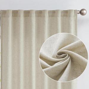 jinchan Oat Linen Curtains 84 Inches Long for Living Room Farmhouse with Lined Rod Pocket Back Tab Light Filtering Window Drapes with Lined for Bedroom Curtains 2 Panels Oat