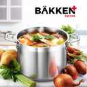 Stainless Steel Stockpot with Lid 16 Quart, Durable 18/8 Stainless Steel, Impact-Bonded Base for Even Heating, Riveted Handles, Oven & All Stove Compatible, Safe Up To 500F (260C)