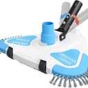 2025 Enhanced TidyMister Pool Vacuum Head with Wheels,Steering Handle Swimming Pool Vac with Side Brush & Rotatable Hose Adapter(Safe for Vinyl Liner) for Inground & Above Ground Pools - Triangle