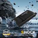 Simicoo for Samsung Galaxy S25 FE Metal Military Heavy Duty Case, Metallic Bumper Shockproof Dustproof Rugged Tough with Stand Screen Protector Camera Control Full Body Drop Protective Cover (Black)