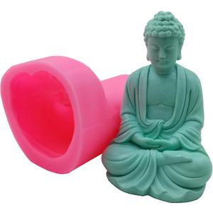 Big Size Buddha Candle Mould Silicone Mold for Handcraft Candle Making Decorated Resin Craft Molds Gypsum Cement Statue Silicone Moulds