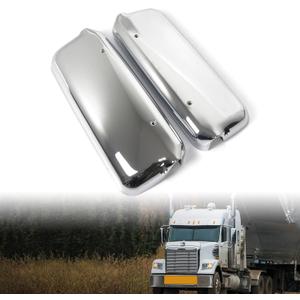 Pair Chrome Door Mirror Covers Driver & Passenger Side Fit for 2005-2017 Freightliner Century & Columbia Trucks