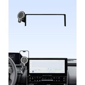 PZK Car Phone Holder for Toyota BZ4X 2023-2025/ S-ubaru Solterra 2023 2024 2025 Accessories 8/12.3-Inch Screen Fixed Clip Magnetic 15W Fast Wireless Charger Car Phone Mount 360 Rotate Not Affect Vent