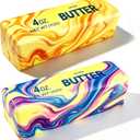 Butter Squishy, 2026 Newest Slow Rising Soft Squeeze Toy ,Realistic Butter Stick with Rainbow Wave, Non-Stick TPR for Office Desk Decor, Party Gift, Anxiety Stress Relief for Adults Kids (2PCSA#)