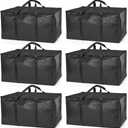 ClearSpace Heavy Duty Moving Bags or Storage Bags  Black Storage Bins with Lids, Large Moving Boxes with Backpack Straps & Zippers, Packing Box & Moving Supplies for College Dorm, 6 Pack
