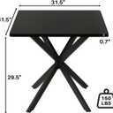 Unovivy 31.5" Small Square Dining Table for 2-4, Space Saving Kitchen Dinner Table, Industrial Compact Modern Dining Room Desk for Kitchen, Apartment, Black