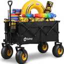 Sekey Heavy Duty Beach Wagon with 9" Big Sand-Proof Wheels – 600lb Capacity, 200L Oversized Foldable Cart | Adjustable Handle & All-Terrain Tires for Sand, Camping, Groceries