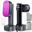 Steamer for Clothes, 2 in 1 Clothes Steamer Handheld, Travel Iron, 6-Level 1200W Steam Iron with LED Display, 15s Heat Up, Detachable Water Tank, Suitable Home and Travel, 120V (Black,Purple)