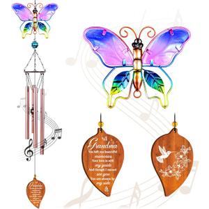 Butterfly Sympathy Wind Chimes for Loss of Grandma,Memorial Gifts for Loss of Grandma,Loss of Grandmother Sympathy Gifts,Bereavement Gift Ideas,Windchimes Outdoors