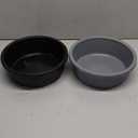 Round Dish Wash Basin Dishpan for Washing Dishes, Plastic Portable Dish Tub Design for Camping and Multipurpose for Face Cleansing, 2-Pack Gray and Black