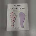 Crave Naturals Glide Thru Detangling Hair Brush for Adults and Kids - Detangler Hairbrush for Curly or Straight, Wet or Dry Hair - Gentle on Tangles Comb - Purple and Pink Hearts (Pack of 2)