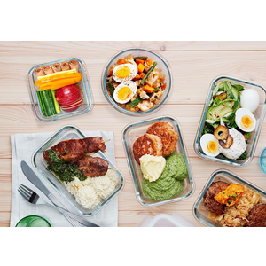 MCIRCO 6 Pieces Glass Food Storage Containers with Snap Locking Lids,Glass Meal Prep Containers Set - Airtight Lunch Containers, Microwave, Oven, Freezer and Dishwasher