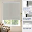 No Tools No Drill Cordless Blackout Cellular Shades Gray, 30" W x 64" H