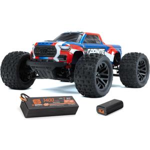 ARRMA RC Truck 1/18 Granite GROM MEGA 380 Brushed 4X4 Monster Truck RTR with Battery & Charger, Blue, ARA2102T1