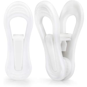 Tinfol White Plastic Hanger Clips, 24 Pack Hanger Clips- Strong Pinch Grip Finger Clips for Plastic Clothes Hangers, Multi-Purpose Hangers Clips