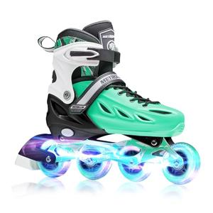 METROLLER Inline Skates for Girls and Boys, Women, Men 4 Sizes Adjustable Inline Skates with Light Up Wheels, Illuminating Beginner Skates for Kids & Adult Youth.