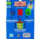 Items 4U! Soft Grip Bag Clips, Assorted Sizes, Assorted Colors, 1-Pack (4 Clips in total)