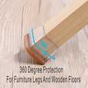 Small Square Silicone Chair Leg Floor Protectors with Wrapped Felt, Black Furniture Leg Caps, Anti Scratch Anti-Noise, 24 Pcs (Fit: 0.5" - 0.75").
