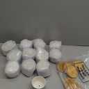 Maxdot 12 Pcs 3 Inch Ceramic Chinoiserie Succulent Pots Blue and White Mini Plant Cylinder Pots with Drainage Holes and Bamboo Trays for Indoor Plants Flowers Succulent Garden Decoration