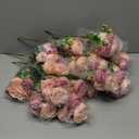 16 Bundles Artificial Peonies Silk Peonies Faux Flower Bouquet Fake Peony Flower Arrangements Table Centerpieces for Vase Wedding Party Boho Home Office Decoration Bulk (Rose Red, Pink)