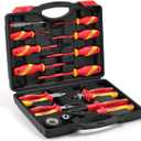 KBOISHA Insulated Screwdriver & Plier Set, 1000V Insulated Electrician Screwdriver Set for Electrician Magnetic Phillips Slotted Pozidriv Screwdriver