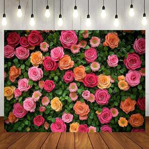 7X5ft Floral Backdrop for Photography Valentine's Day Backdrop Wedding Backdrops Spring Flower Photography Backdrop Mother's Day Backdrops for Photographers Studio Props 049