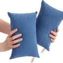 BEDSUM 2 Pack Tiny Pillows, 11"x7" Microfiber Mini Pillow for Travel, Pets, Soft and Machine Washable Small Pillows for Neck, Wrist, and Knee Comfort, Denim Blue