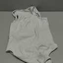 OQQ Women's Bodysuits Sexy Ribbed One Piece Square Neck Short Sleeve Bodysuits (Large, White)