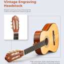 Classical Guitar 36" 3/4 Spanish Style Classical Guitarra, 36 Inch Nylon Strings Guitar Ideal for Beginner Teens Adults, Natural Spruce, by Vangoa