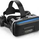 VR Headset, for Smartphones, VR Head Mount Display, Headphone Included, for Smartphones, 3D Glasses, Aspherical Optical Lens, VR Videos, One-Click Reception, 120 Viewing Angle, 1080P,